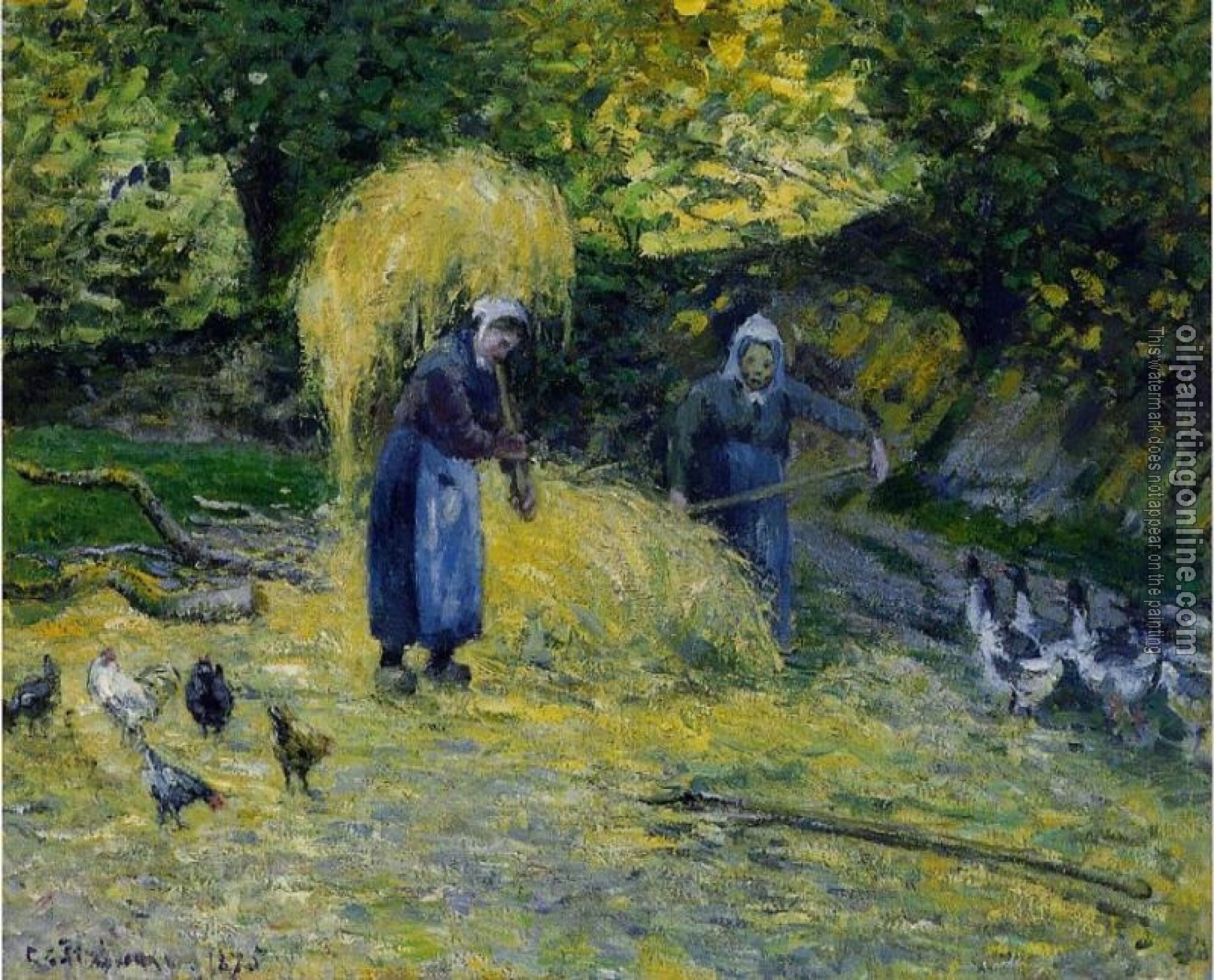 Pissarro, Camille - Peasants Carrying Straw, Montfoucault